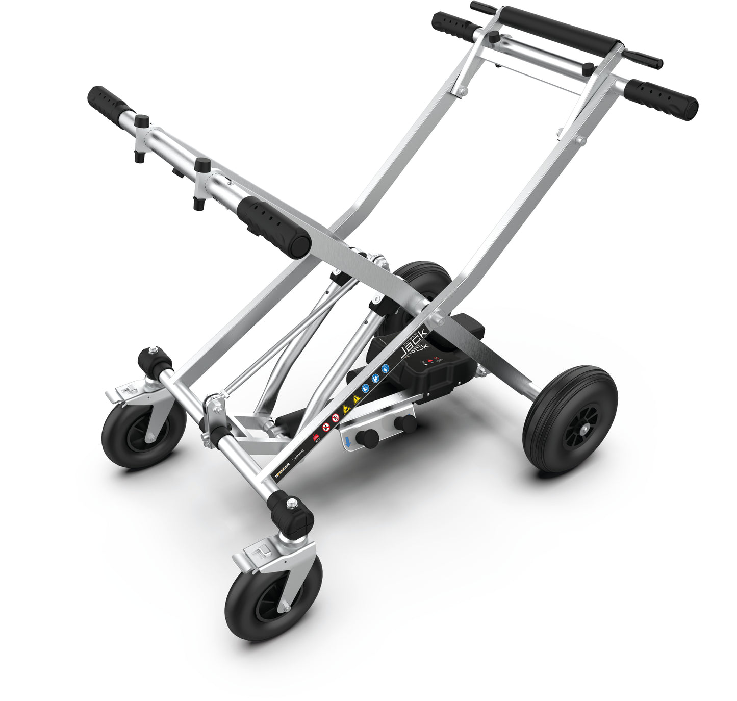 POWER JACK-E CON MANICI E 4RG - CARRELLO ELEVATORE MOTORIZZATO CON MANICI E 4 RUOTE GIREVOLI